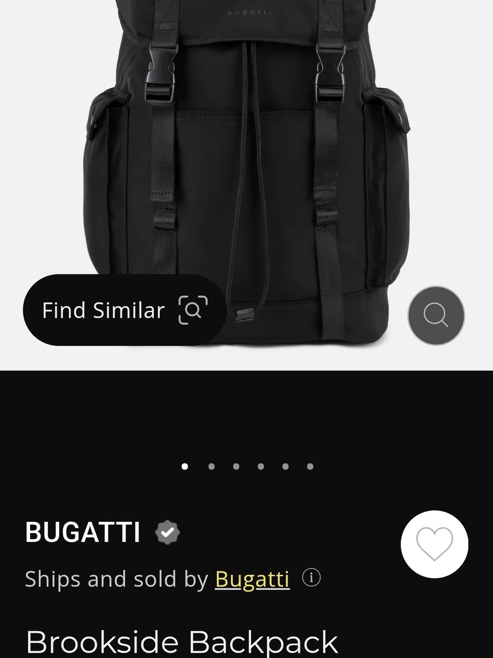BNT Unisex Bugatti Brookside Backpack Black Giftable Christmas Rugged City Chic